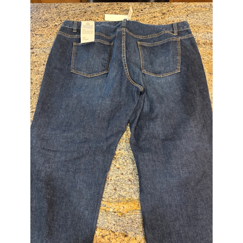 NWT Talbots W-Signature Straight Leg Jeans Dark Wash Plus Size 18W - Picture 7 of 9